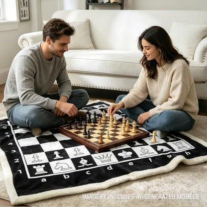 Sleepwish Throw Blanket, Black White Lightweight, Twin - color: Chessboard, size: Twin
