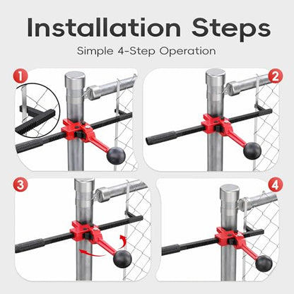 Fence Stretcher Tool, Heavy Duty Chain Link & Barbed Wire Fence Stretcher Tool & Top Rail Puller for Farm, Ranch, Garden & Yard Fence Installation or Repair Projects