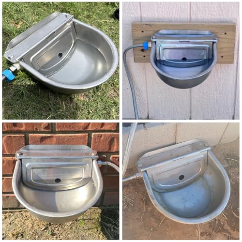 YAYODS Automatic Dog Water Bowl Dispenser Outdoor with Float Valve, Stainless Steel Auto Self Filling Animal Waterer Feeder for Outdoor Livestock, Chicken, Cow, Horse