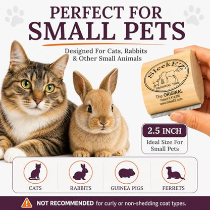 SleekEZ Cat Brush for Shedding - Deshedding Brush for Cats - Patented Grooming Tool for Removing Loose Fur, Undercoat & Hair - Made in USA - Works on Short, Medium & Long Coats - style: Cat Brush