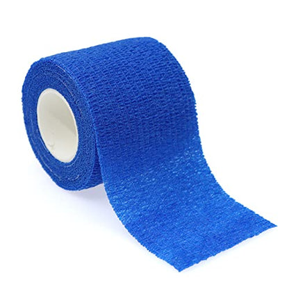 Self Adhesive Bandage Wrap Animal Cohesive Bandage Self Adherent Wrap First Aid Tape for Dogs Cats Horses Birds & Wrist Healing Ankle Sprain (2 Inch Blue Change 12 Rolls) - color: 2 Inch Blue Change 12 Rolls