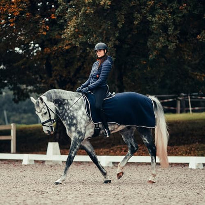 Horze Kiel Riding Blanket with Fleece - Dark Navy - 69 in - color: Dark Navy, size: 69 in