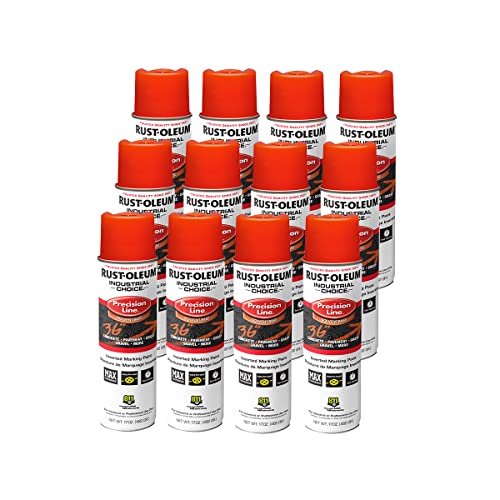 Rust-Oleum Inverted Marking Spray, Solvent-Based, APWA Alert Orange - color: Alert Orange, size: 17 Ounce (Pack of 12)