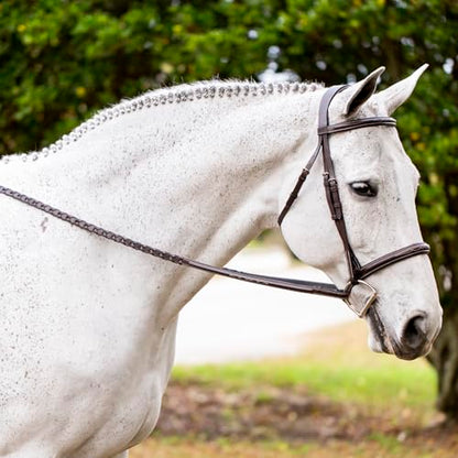 Equinavia Valkyrie Fancy Stitched Padded Cavesson Hunter Bridle with Reins - size: Warmblood