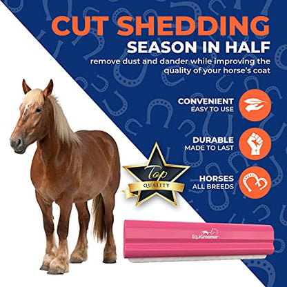 EquiGroomer 8-Inch Deshedding Brush for Dogs & Horses, Pink - color: Pink