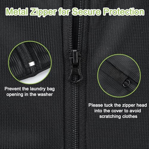 OTraki 2 Pack Durable Laundry Bags with Zipper 20 x 24 Inch, Black | Breathable Mesh Delicates Bag for Washing Machine Travel Large Wash Bags for Bra Sock Underwear Lingerie Blouse, Don't Drying - size: 20 x 24 inch