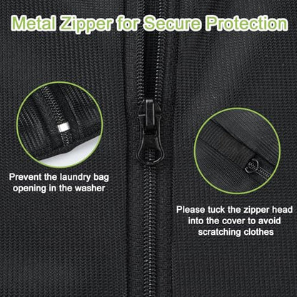 OTraki 2 Pack Durable Laundry Bags with Zipper 20 x 24 Inch, Black | Breathable Mesh Delicates Bag for Washing Machine Travel Large Wash Bags for Bra Sock Underwear Lingerie Blouse, Don't Drying - size: 20 x 24 inch