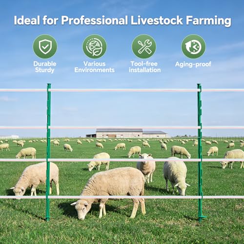 Electric Fence Tape 1640ft for Livestock,3/4" Wide, 6 Tinned Copper Wires - size: 1640 ft