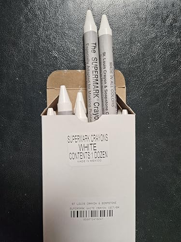 Supermark Crayon,Our most sought-after crayon,Perfect for Roofing,TPO,PVC,EPDM,1 DOZEN,white