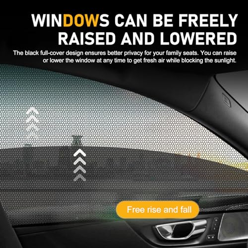 4 PCS Car Window Screen Mesh, Heat Block Double-layer Car Window Shade, Breathable High Elastic Mesh Privacy Protection Curtain, Universal for Most SUVs (Black) - color: Black #SUV