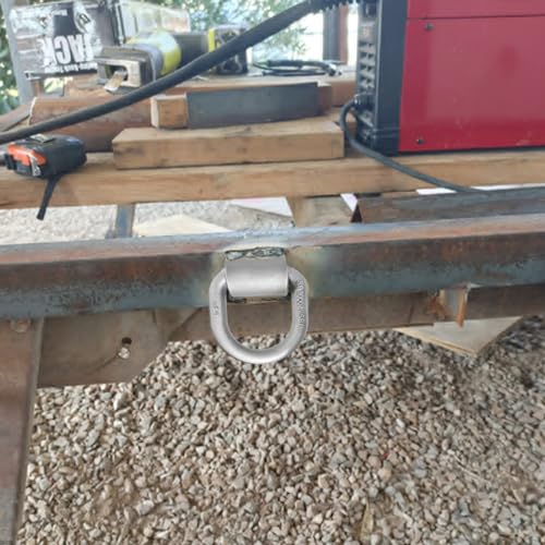 Weld on D Ring Heavy Duty Trailer Truck D Ring 4-Pack Trailer Tie Down Anchor, 1/2" Stake Pocket D Ring, Forged Steel D-Rings with Welding Clip