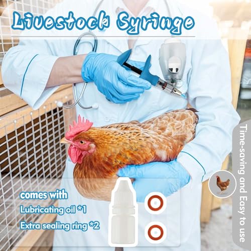 5ml Livestock Syringe Automatic Self Refill Continuous Adjustable Bottle Attachment Livestock Animal Syringe for Cattle Goat Pig Cow Chickens Poultry - size: Bottle Mount