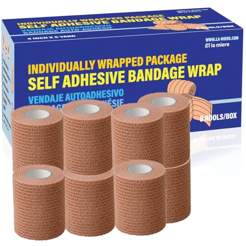 4" x 5 Yards 8 Count Nature Color Self Adherent Cohesive Bandagescohesive Wraps Nature - color: Natural, size: 4inX5yd