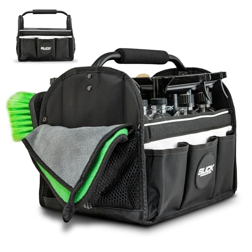 Slick Products Car Detailing Caddy & Organizer Tote - Heavy-Duty Storage
