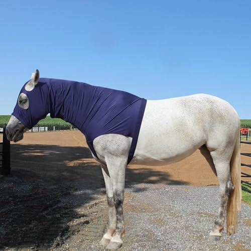 Horse Slinky Hood with Zipper, Stretchy Sleazy Hood Navy M - color: Navy, size: Medium