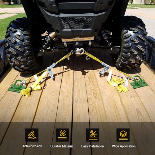 Nilight 1/2" Heavy Duty Trailer D Ring Tie Down Anchors with Backing Plates - color: Dark Green, size: D Ring