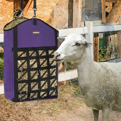 Ultra Slow Feed Horse Hay Bag Net Front, 3Pack (1 Black +2 Purple) - color: 1 Black+2 Purple