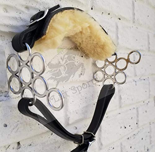 Hackamore Bitless Horse Bit English Western Adjustable Flower Padded Leather Bridle Equestrian