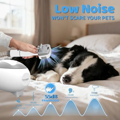 Dog Grooming Vacuum,6-in-1 Pet Grooming Kit,13000Pa,2L Dust Cup | Low Noise <55dB, Steam Brush for Shedding, Clipper & Grooming Kit, Professional for Dogs Cats, Home Cleaning Use - color: Gray