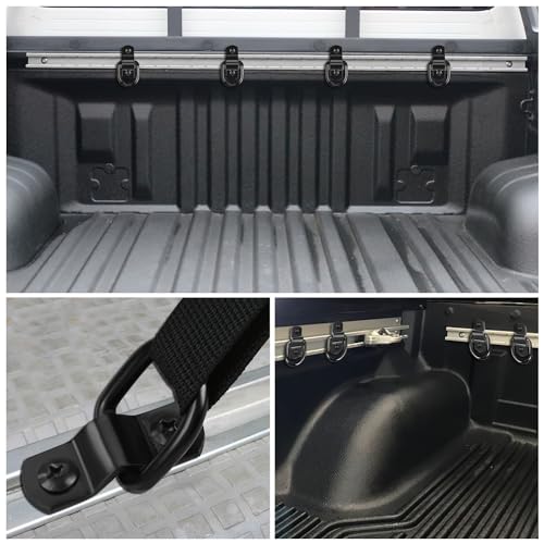 Nilight 10 Pcs 1/4" Stainless Steel D-Ring Tie Down Anchors | Heavy Duty 2400 Pound Capacity Includes Screws for Ratchet Tie Down Straps Car Truck Bed Cargo - color: 1/4" 10Pcs Black