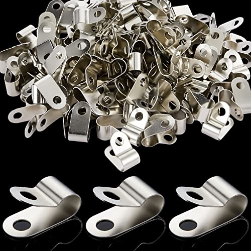 Funrous 150 Pieces Fence Clamp Aluminum Wire Clips Metal Fence Clamps(2, 4, 6 Gauge) Cattle Panel Clips for Tube Pipe Cord Installation