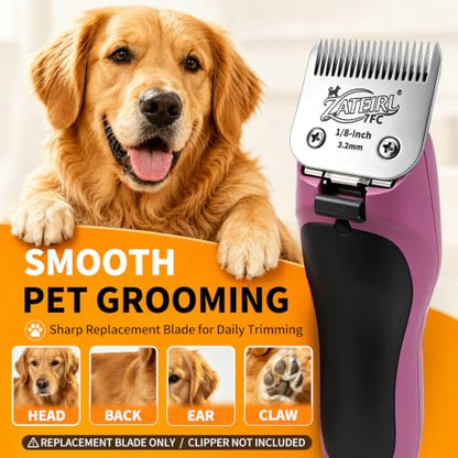 Size 7FC Detachable Pet Grooming Clipper Blade with Ceramic Cutter, 3.2mm 1/8 Inch Cut Length, Silver, Compatible with Andis, Oster A5, Wahl KM10, 3 Pack - color: Silver, size: 7FC 3.2mm - 3 Pack