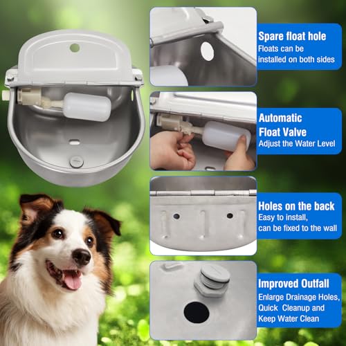 Automatic Livestock Water Bowl Float Valve Self-Filling Dog Goat Chicken