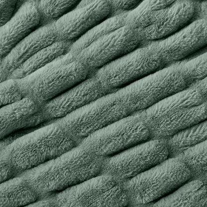 Springtree Home Luxury Micro Plush Throw Blanket | Thick Faux Fur | Green | Lily Collection | 50" x 60" | Green Blanket | Ultra Plush - color: Lily Pad, size: 50" x 60" (Medium)