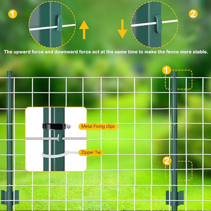 Metal Fence Post 6ft, Heavy Duty Garden Post Pack of 10 Green - color: Green, size: 6FT-10PACK