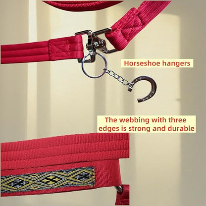 2PCS Adjustable Horse Halter&Horse Training Lunge LINE Double-Buckle Anti-Entanglement Soft BUT Firm Used for Equestrian Training and Training