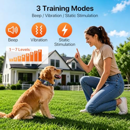 GPS Wireless Dog Fence System, Electric Fence for Dogs, 3 Training Modes