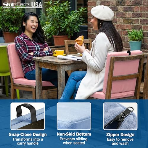 Skil-Care Seat Buddy Cushion, Foldable, 16"x16", Blue Cozy Cloth, 914350 - color: Blue