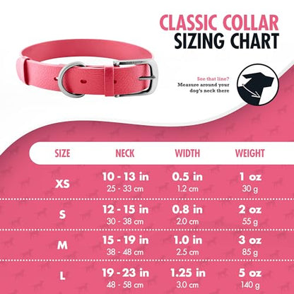 Tuff Pupper Heavy Duty Waterproof Dog Collar for Small, Medium & Large Dogs - color: Punch Pink