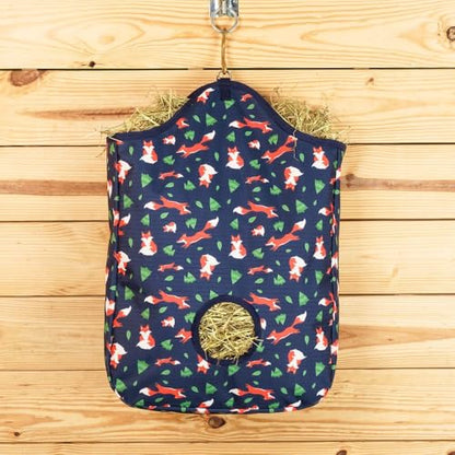 Schneiders Limited Edition Fox Tough Tote Hay Bag for Horses | 2-Flake Capacity | 600D PVC-Coated Polyester | 5" Hay Hole to Minimize Waste