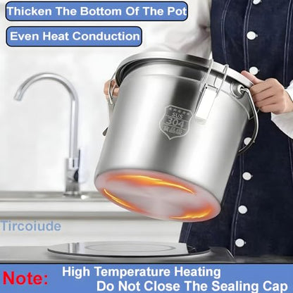 21L/5.5 Gal 304 Stainless Steel Containers with Lids 716 Oz Kitchen Airtight Canisters Stainless Steel Bucket Metal Food Storage Rice Containers Flour Storage Airtight Container - size: 21L