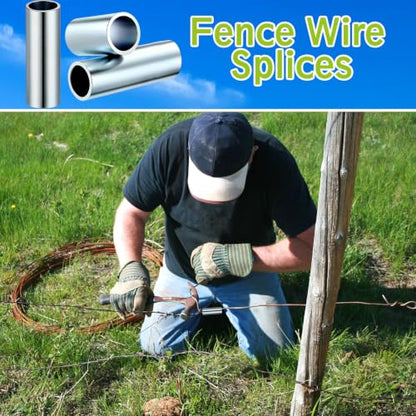 Blulu 50 Pack Barb Wire Crimpers Fence Wires Splice,1.2 Inch,Silver - color: Silver, size: 1.2 Inch