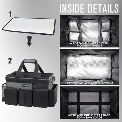 SCAVATA Wearable Cleaning Caddy Bag, Portable Cleaning Supplies Organizer - color: GraphiteGrey