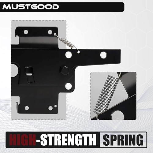 Gate Latch, Heavy-Duty Self-Locking Fence Lock, Black Powder Coated Steel, Padlockable