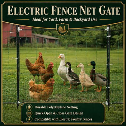 Leinuosen Electric Poultry Netting Gate, 48" H x 47" L Chicken Fence Gate - size: 48" X 47"