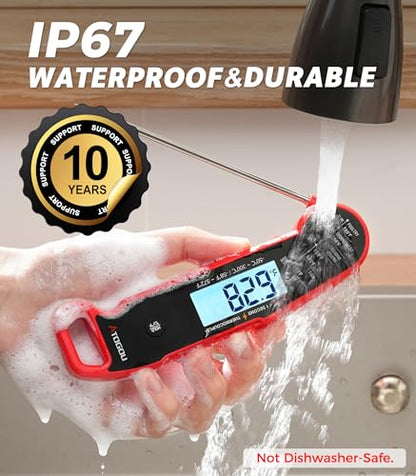 Atogou Professional Meat Thermometer Digital, <1 Sec Instant Read, Red - color: Red