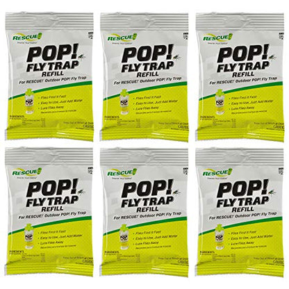 RESCUE! POP! Fly Trap Bait Refill – Outdoor Use – 6 Pack
