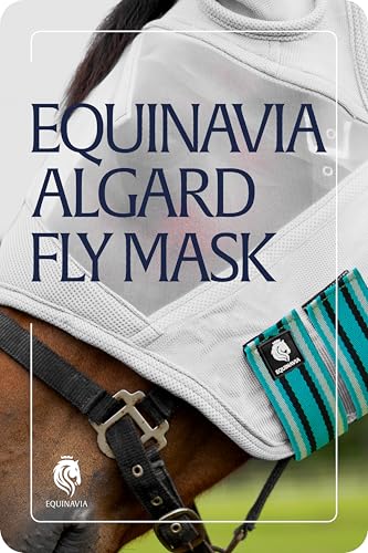 Equinavia Algard Soft Mesh Horse Fly Mask with Ears, 45 SPF UV Protection - color: Light Blue, size: Warmblood