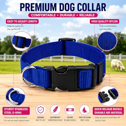 3 Pack Goat Collars with Bells, Classic Navy Adjustable Collar Set - color: Black+Pink+Blue