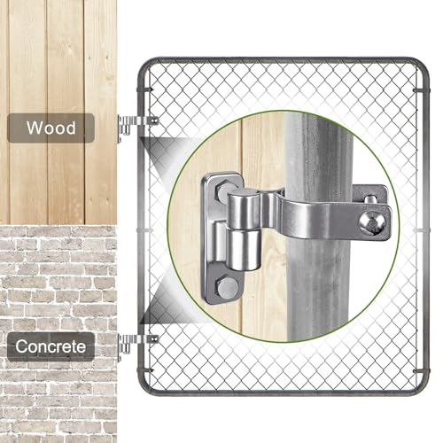 Insaga Heavy Duty 304 Stainless Steel Gate Hinges 2 Pcs, Wall Mount Hardware with 5/8" Pin, One-Piece Cast Hinge for Farm, Fence, Chain Link, Wooden & Metal Gates - color: Silver-SS-2Pcs-Hole