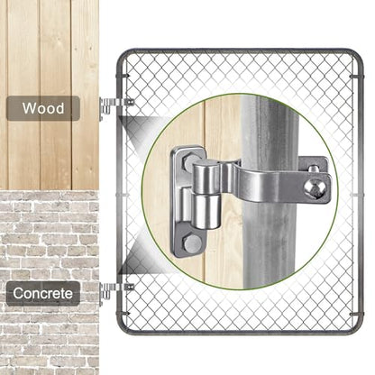 Insaga Heavy Duty 304 Stainless Steel Gate Hinges 2 Pcs, Wall Mount Hardware with 5/8" Pin, One-Piece Cast Hinge for Farm, Fence, Chain Link, Wooden & Metal Gates - color: Silver-SS-2Pcs-Hole