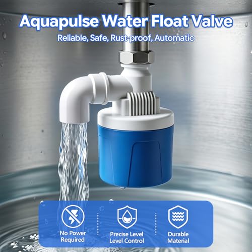 2Pcs 3/4 Inch Aquapulse Top Inlet Water Float Valve, Automatic Water Level Control Valve, Small Aqua Pulse Float Valves for Rain Barrel, Livestock, Water Tank, Pool, Aquarium, Pond, Water Hose - size: 3/4" Top Inlet