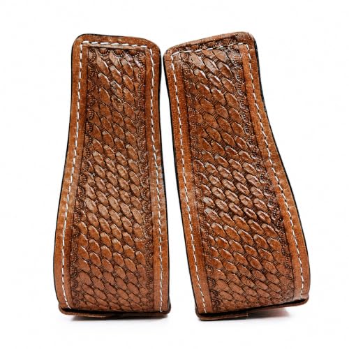 Western Saddle Stirrups with Basket Weave Tooled Leather | Tooled Leather, Western Style , Saddle Stirrup