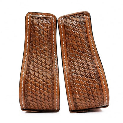 Western Saddle Stirrups with Basket Weave Tooled Leather | Tooled Leather, Western Style , Saddle Stirrup