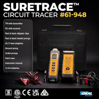Ideal Electrical SureTrace Plus Circuit Tracer, 61-948, 0-600V AC/DC