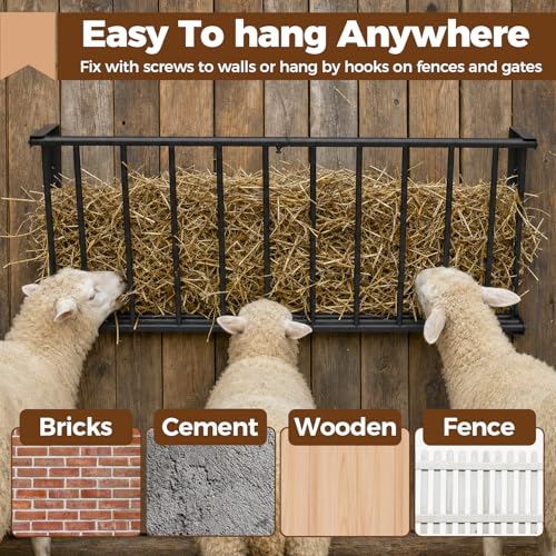 Lesolar Hay Feeder for Goats,40''Length/25 Gallon Hay Rack